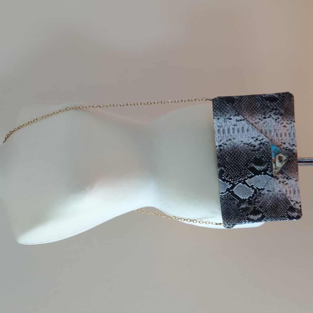 Snake skin clutch purse